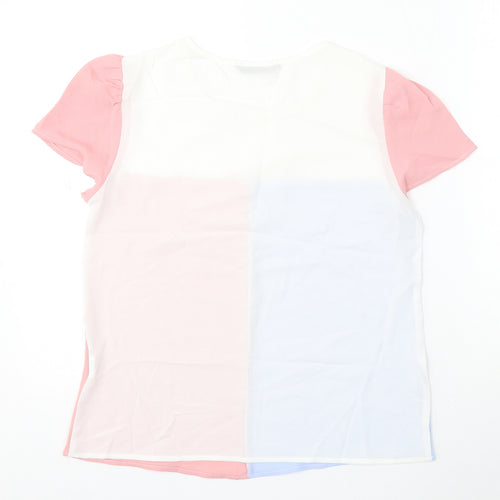 SheIn Womens Multicoloured Viscose Basic T-Shirt Size S Round Neck