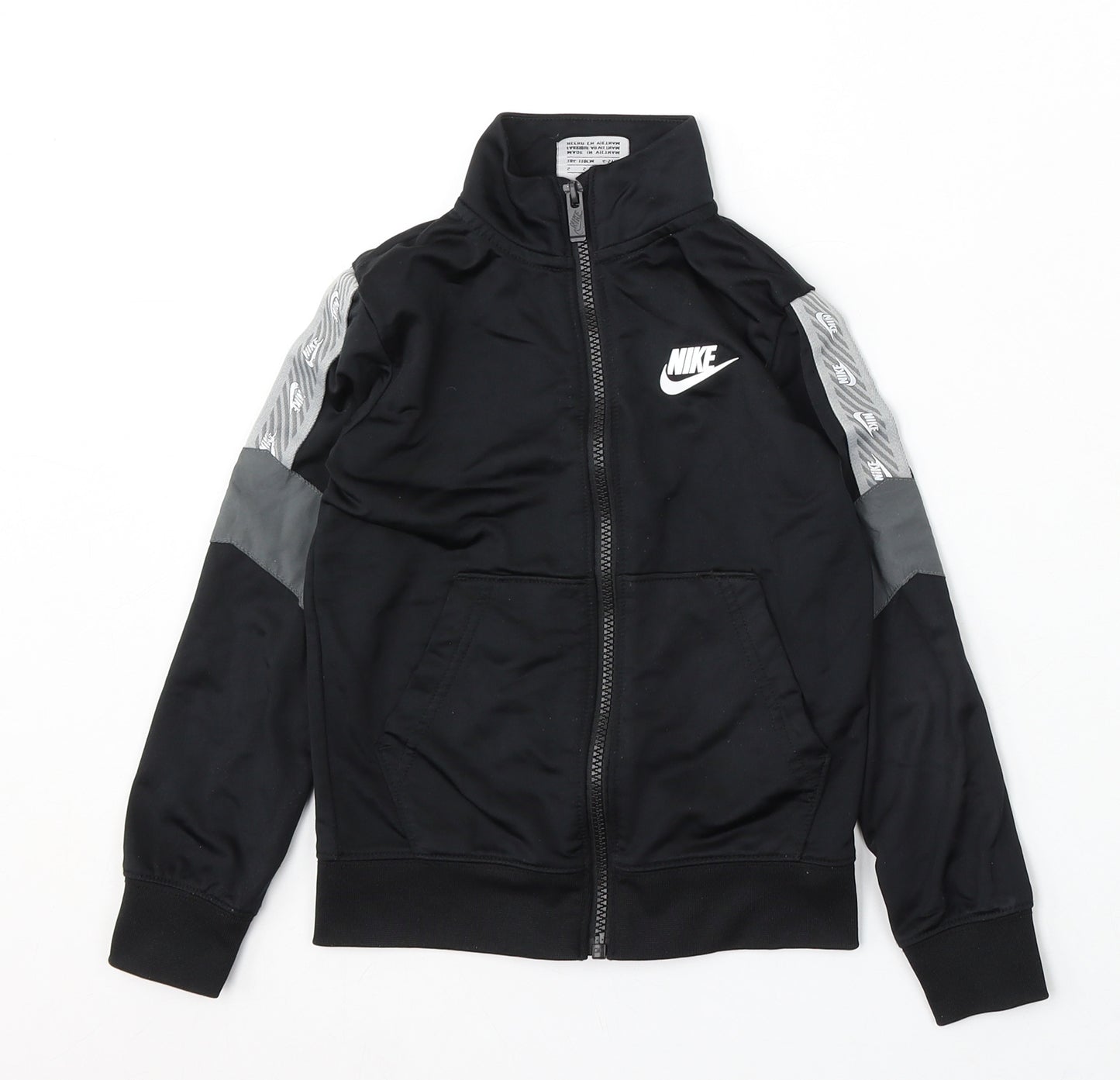 Nike Boys Black Polyester Full Zip Sweatshirt Size 4-5 Years Zip