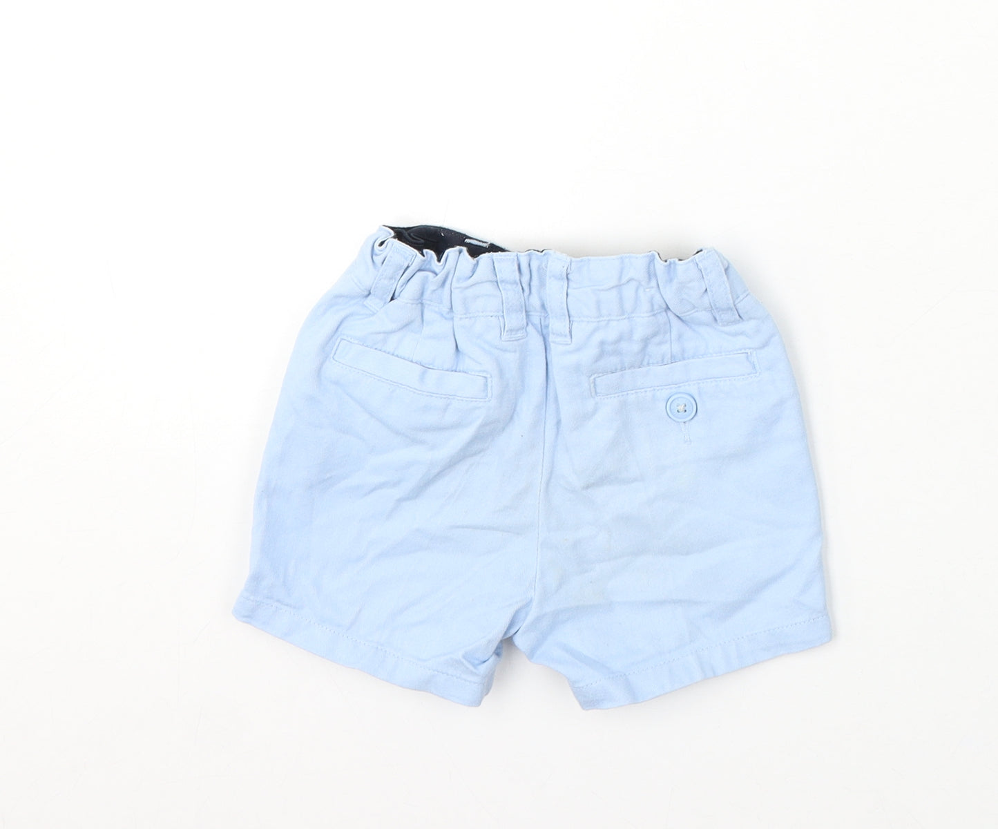 NEXT Boys Blue Cotton Cropped Trousers Size 9-12 Months Button - Shorts