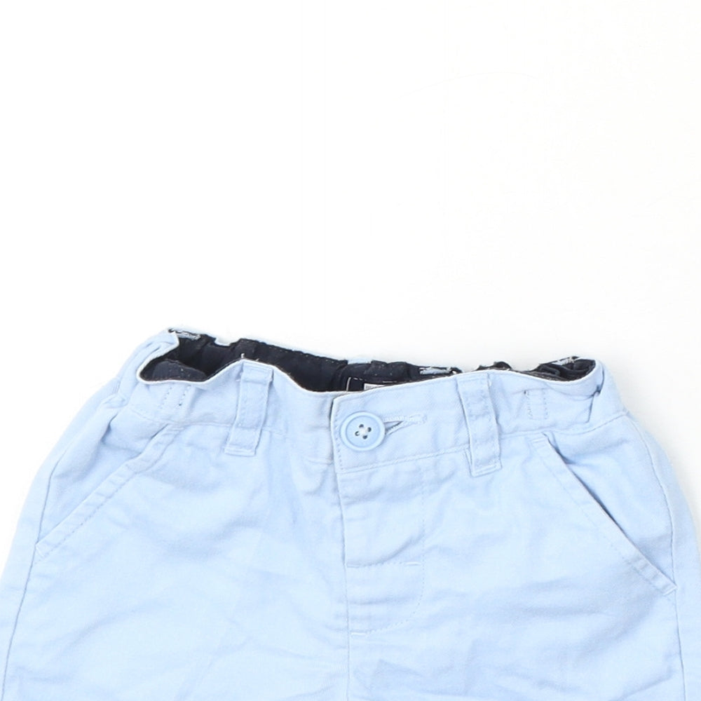 NEXT Boys Blue Cotton Cropped Trousers Size 9-12 Months Button - Shorts