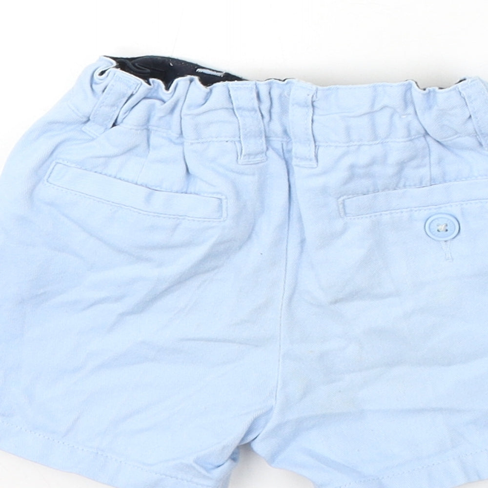NEXT Boys Blue Cotton Cropped Trousers Size 9-12 Months Button - Shorts