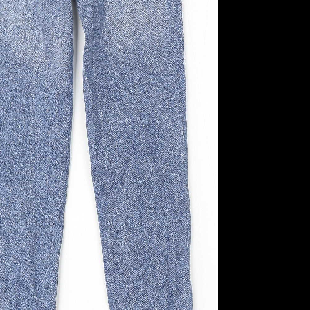 ASOS Womens Blue Cotton Skinny Jeans Size 28 in L32 in Regular Button