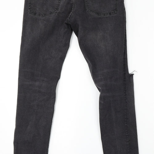 Pull&Bear Womens Black Cotton Skinny Jeans Size 31 in L29 in Regular Button