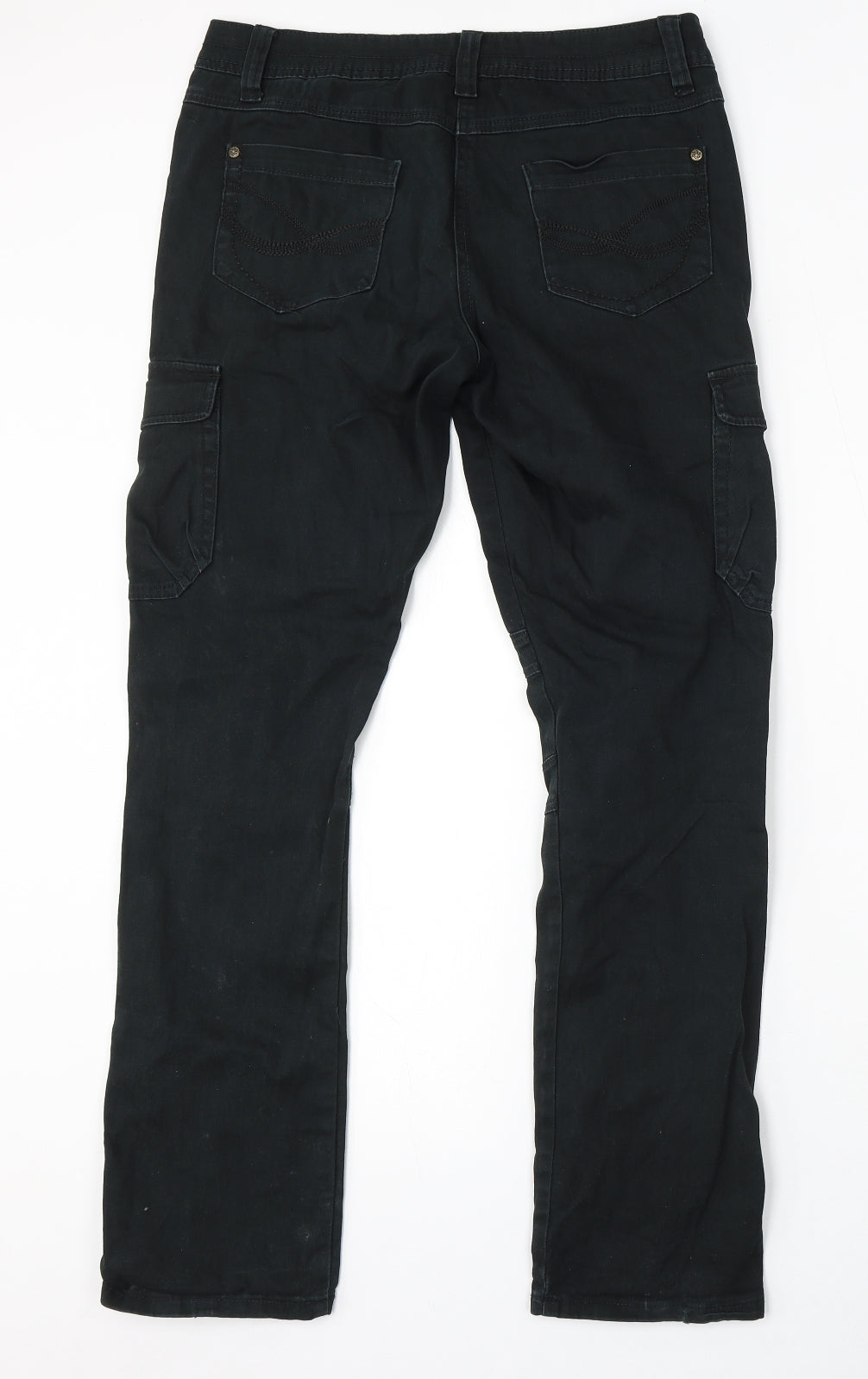 George Womens Black Cotton Skinny Jeans Size 10 L32 in Regular Button