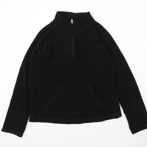 Dunnes Stores Womens Black Polyester Pullover Sweatshirt Size 8 Zip