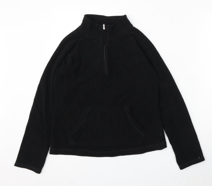 Dunnes Stores Womens Black Polyester Pullover Sweatshirt Size 8 Zip