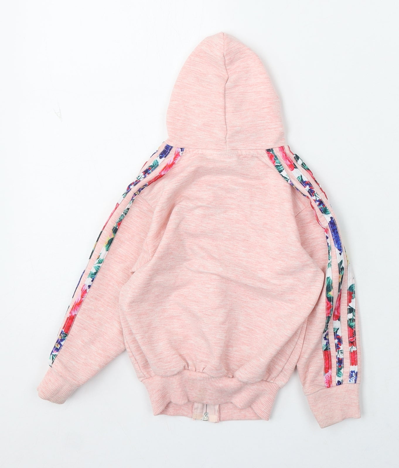 adidas Girls Pink Cotton Full Zip Hoodie Size 6 Years Zip