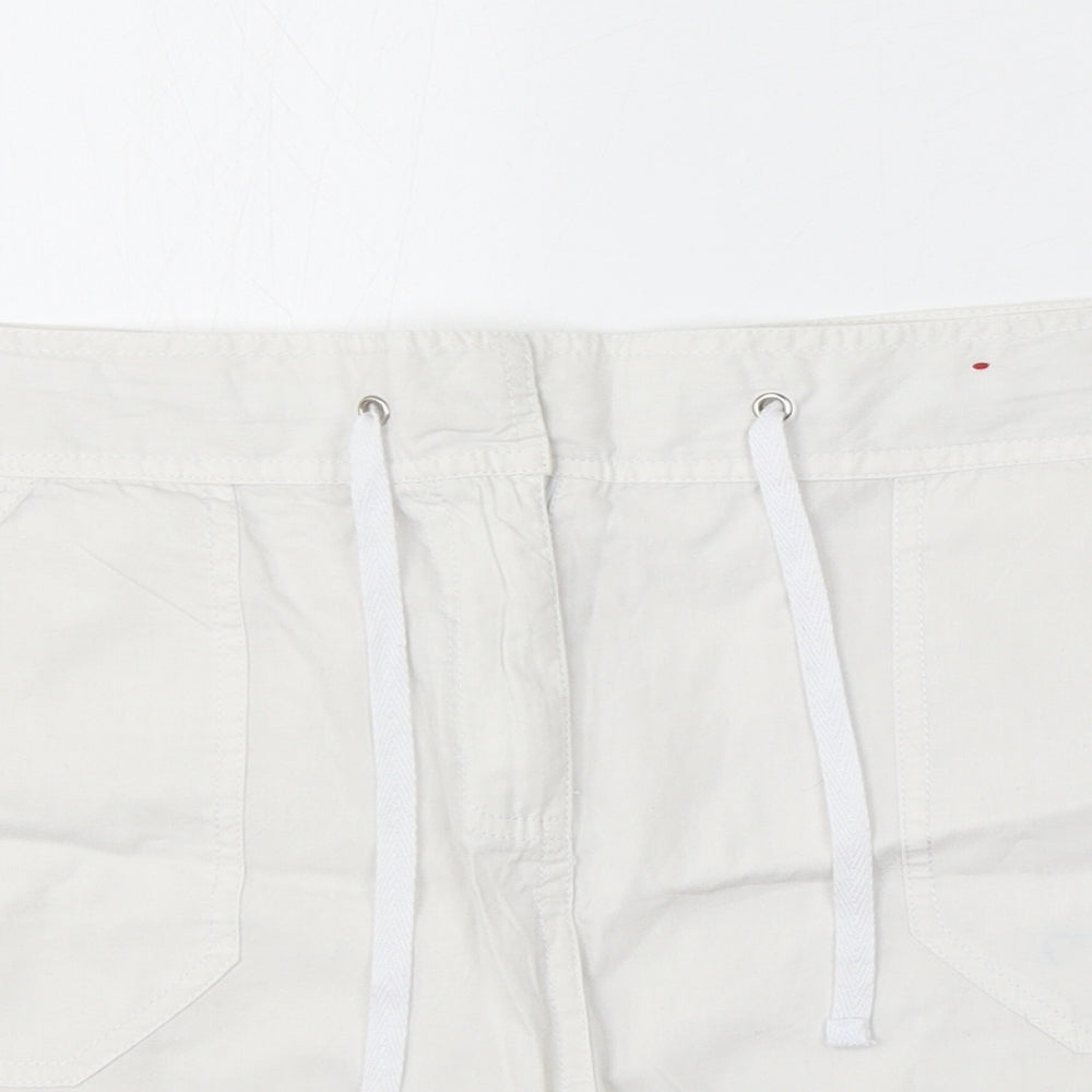 Denim Co Womens White Cotton Mini Skirt Size 14 Hook & Eye