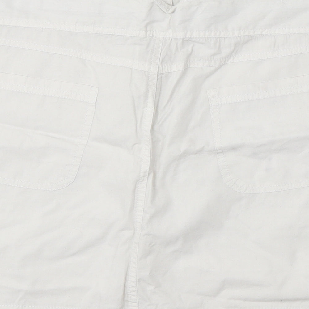 Denim Co Womens White Cotton Mini Skirt Size 14 Hook & Eye