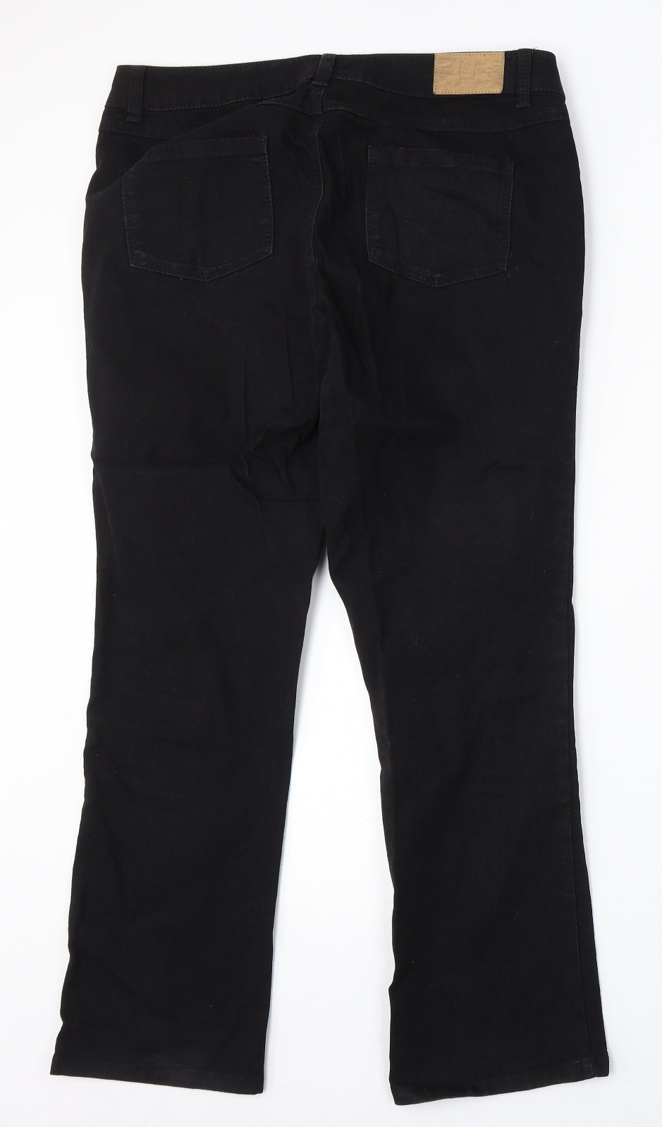 DP Denim Womens Black Cotton Straight Jeans Size 14 L30 in Regular Button
