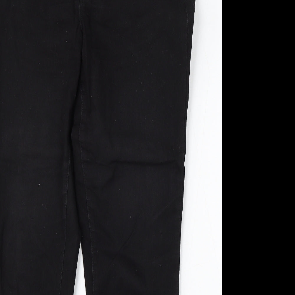 DP Denim Womens Black Cotton Straight Jeans Size 14 L30 in Regular Button