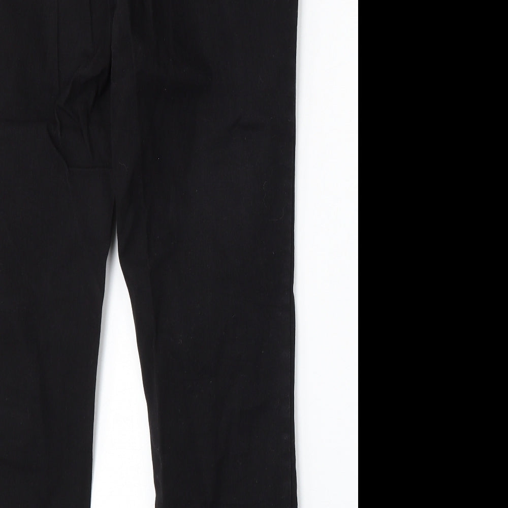 DP Denim Womens Black Cotton Straight Jeans Size 14 L30 in Regular Button