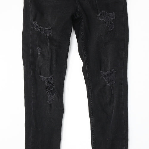 Denim & Co. Womens Black Cotton Skinny Jeans Size 10 L28 in Regular Button