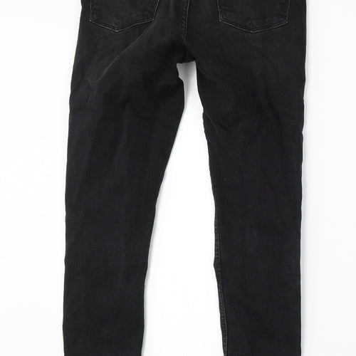 Denim & Co. Womens Black Cotton Skinny Jeans Size 10 L28 in Regular Button