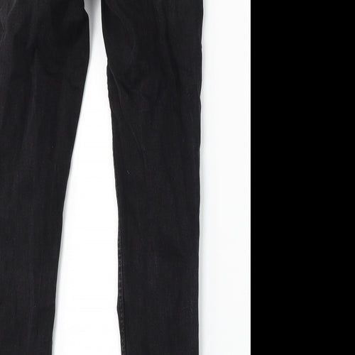 Denim & Co. Womens Black Cotton Skinny Jeans Size 10 L28 in Regular Button