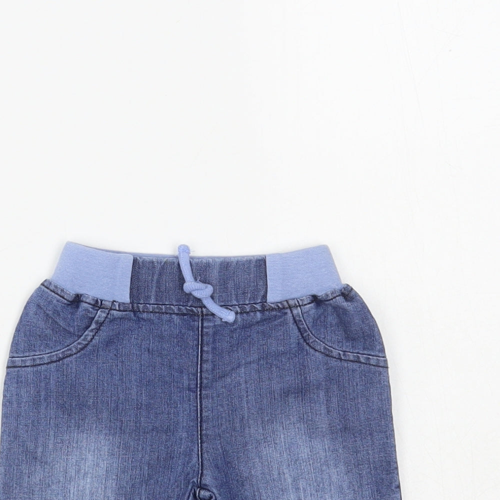 PEP & Co Baby Blue Cotton Jogger Jeans Size 0-3 Months Drawstring