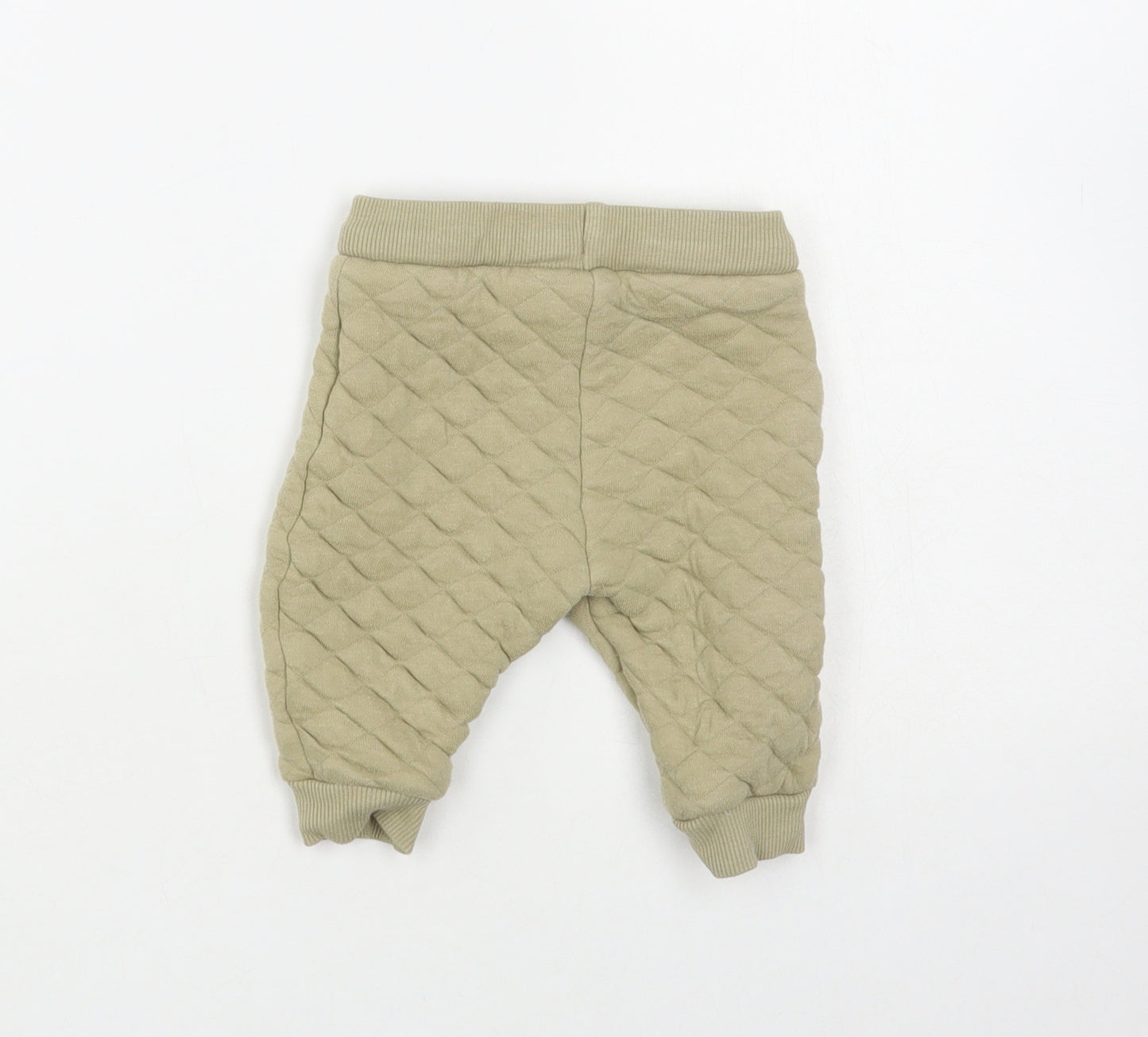 F&F Baby Green Cotton Jogger Trousers Size 3-6 Months Drawstring