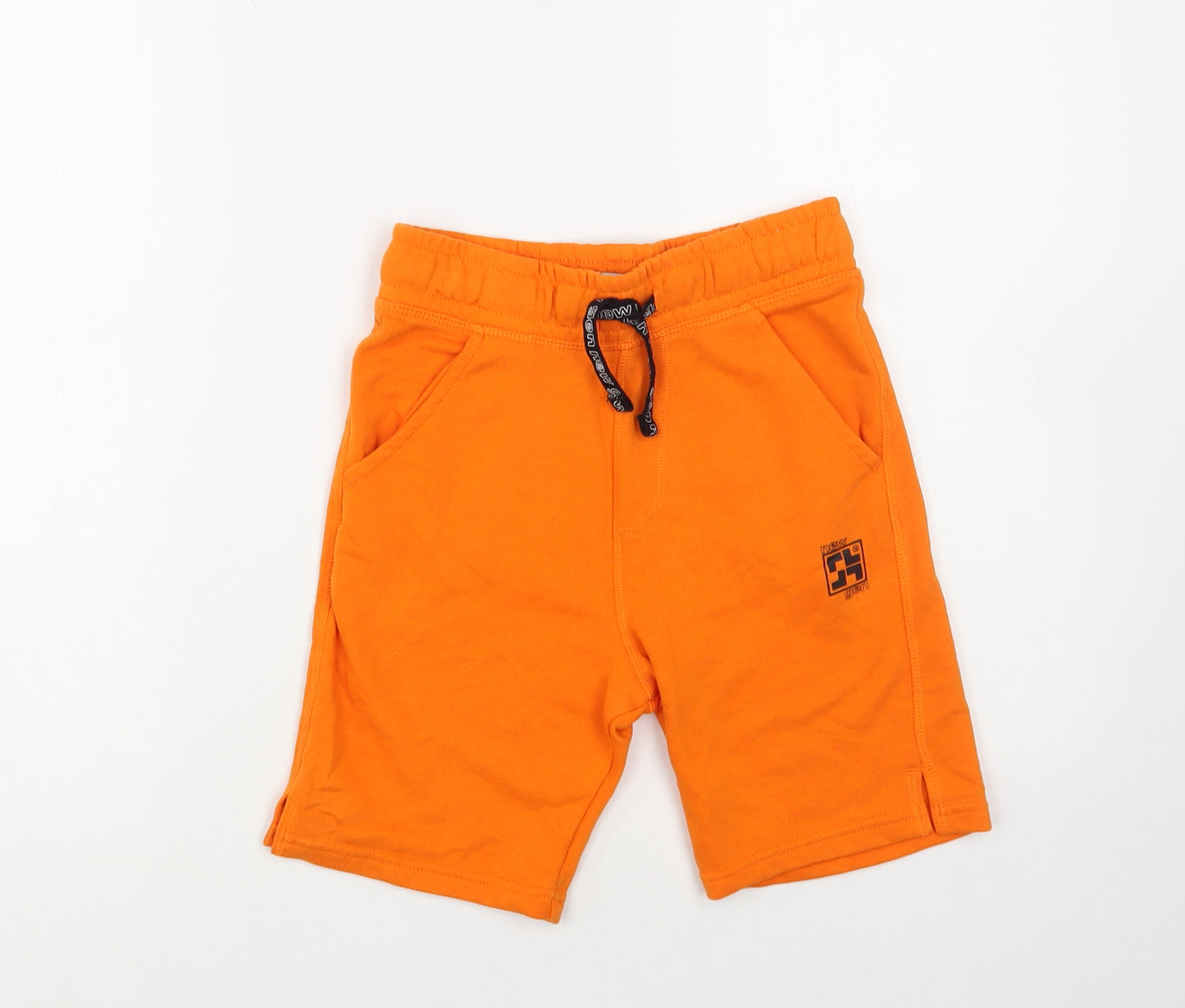 F&F Boys Orange Cotton Sweat Shorts Size 8-9 Years Regular Drawstring