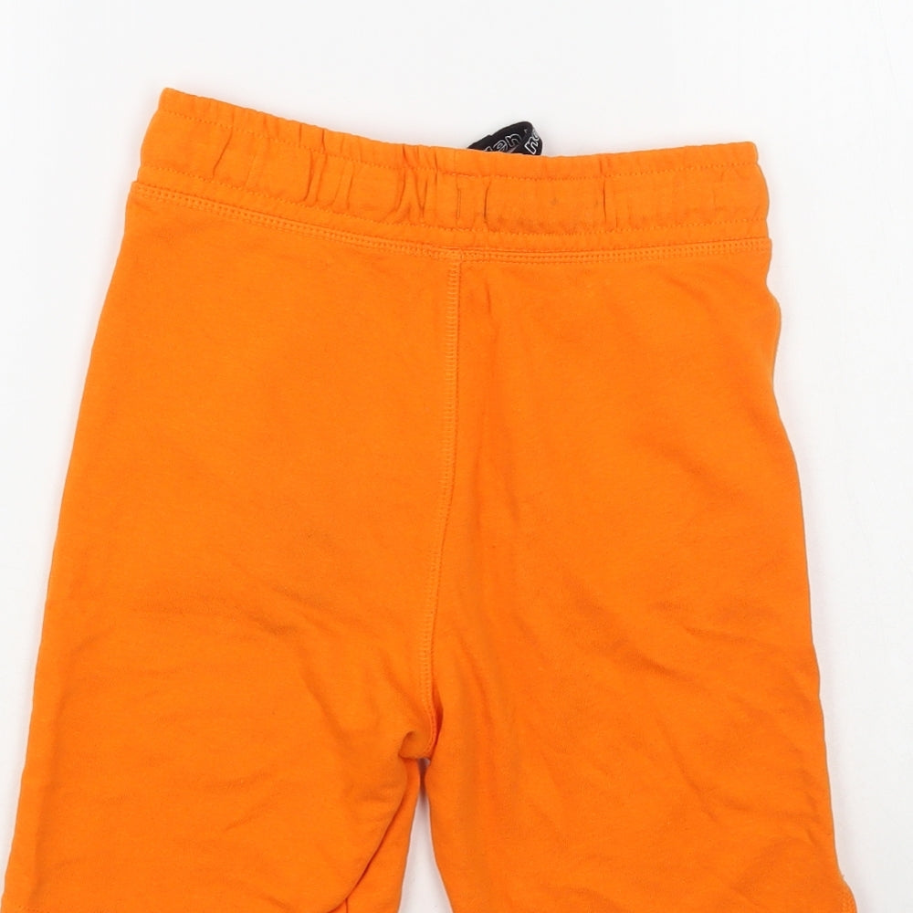 F&F Boys Orange Cotton Sweat Shorts Size 8-9 Years Regular Drawstring
