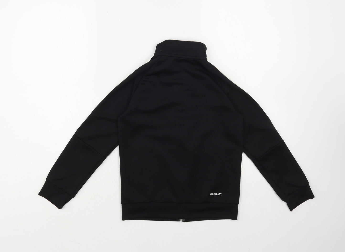 adidas Boys Black Polyester Full Zip Sweatshirt Size 7-8 Years Zip