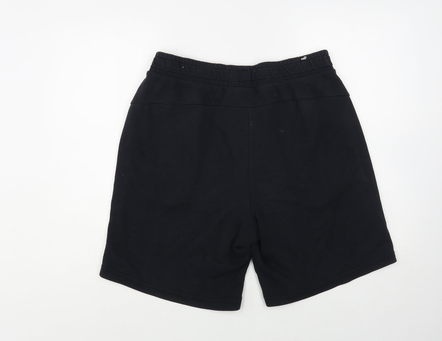 PUMA Mens Black Cotton Sweat Shorts Size L L9 in Regular Drawstring