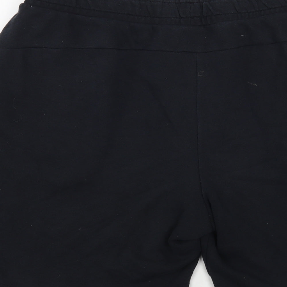 PUMA Mens Black Cotton Sweat Shorts Size L L9 in Regular Drawstring