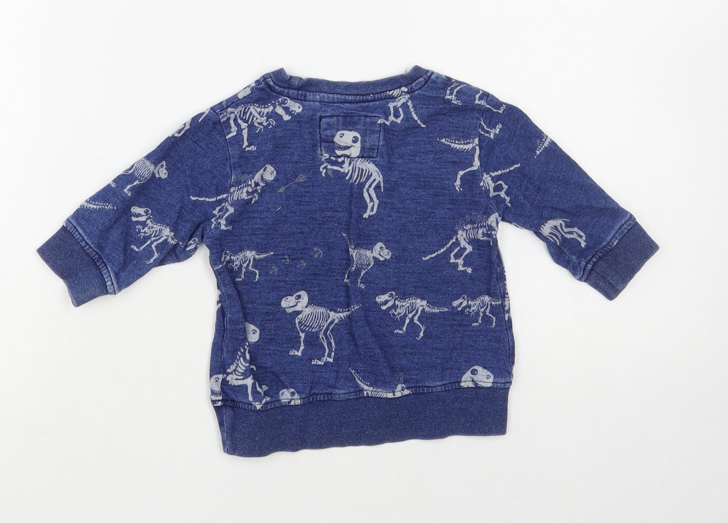 NEXT Baby Blue Geometric Cotton Pullover Jumper Size 6-9 Months Pullover - Dinosaur Print