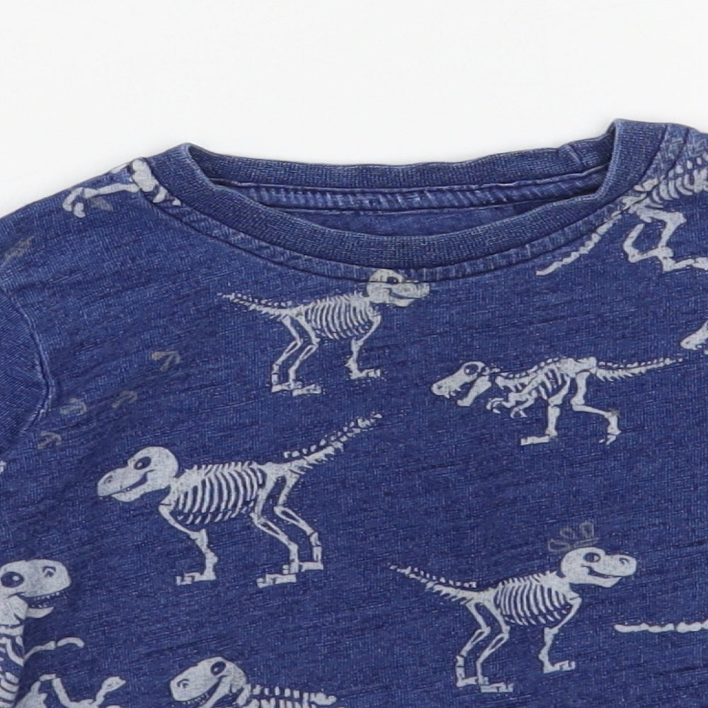 NEXT Baby Blue Geometric Cotton Pullover Jumper Size 6-9 Months Pullover - Dinosaur Print
