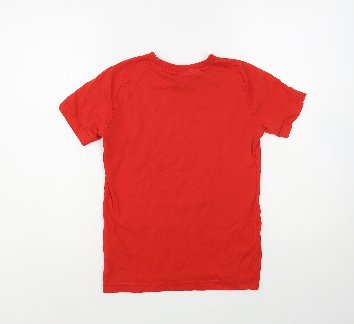 adidas Girls Red Cotton Pullover T-Shirt Size 9-10 Years Crew Neck Pullover