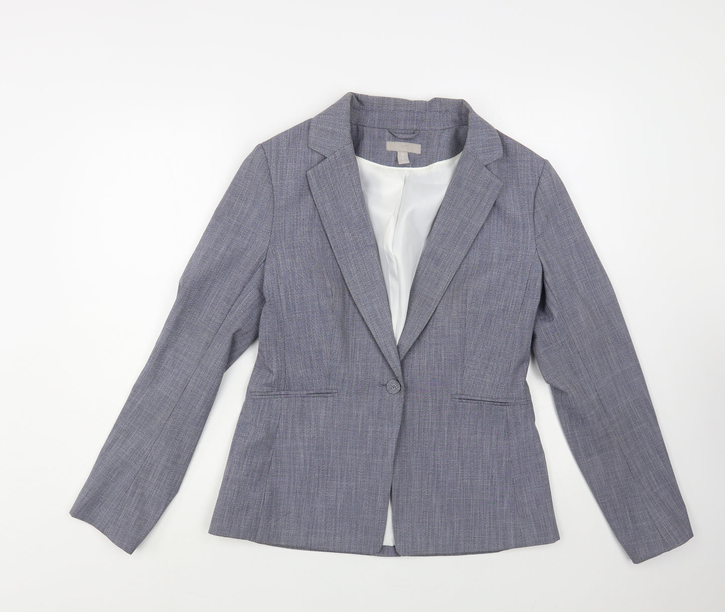 H&M Womens Blue Jacket Blazer Size 12 Button