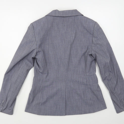 H&M Womens Blue Jacket Blazer Size 12 Button