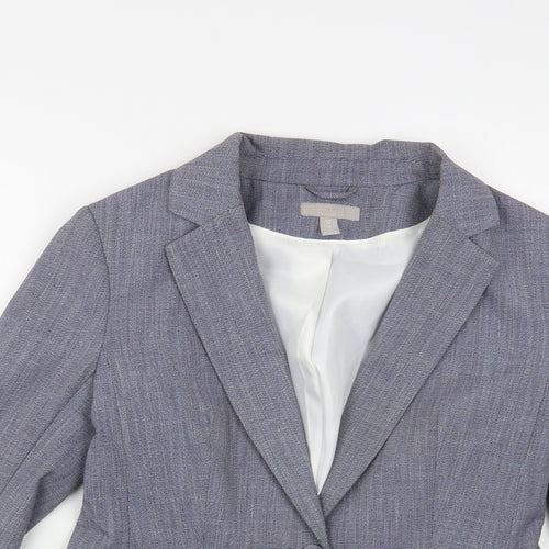 H&M Womens Blue Jacket Blazer Size 12 Button