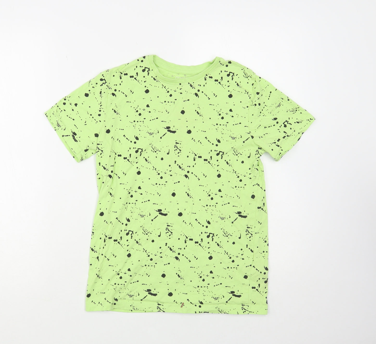 Primark Boys Green Geometric Cotton Pullover T-Shirt Size 10-11 Years Crew Neck Pullover