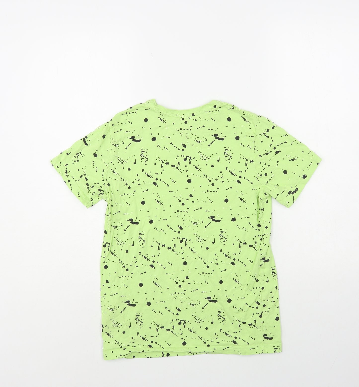Primark Boys Green Geometric Cotton Pullover T-Shirt Size 10-11 Years Crew Neck Pullover