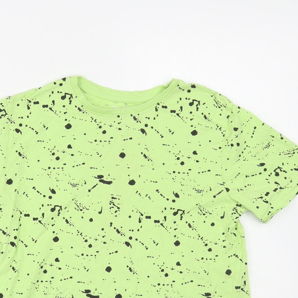 Primark Boys Green Geometric Cotton Pullover T-Shirt Size 10-11 Years Crew Neck Pullover