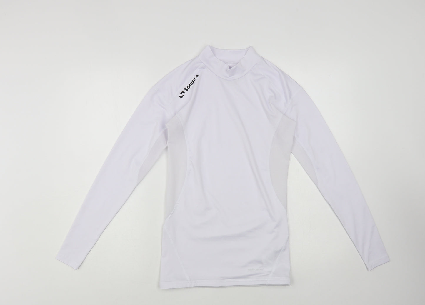 Sondico Womens White Polyester Pullover T-Shirt Size S Mock Neck Pullover - Mesh Detail