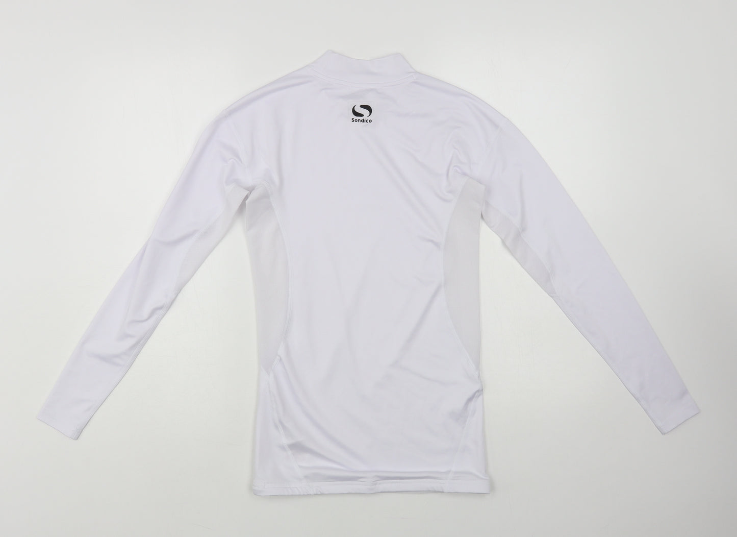 Sondico Womens White Polyester Pullover T-Shirt Size S Mock Neck Pullover - Mesh Detail