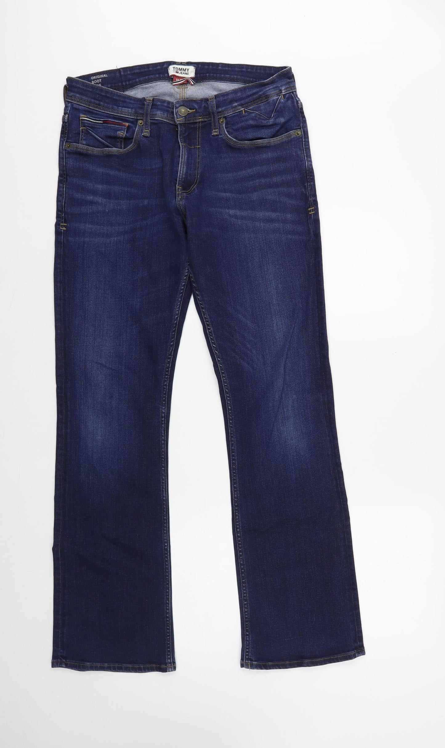 Tommy Jeans Womens Blue Cotton Bootcut Jeans Size 32 in L32 in Regular Button