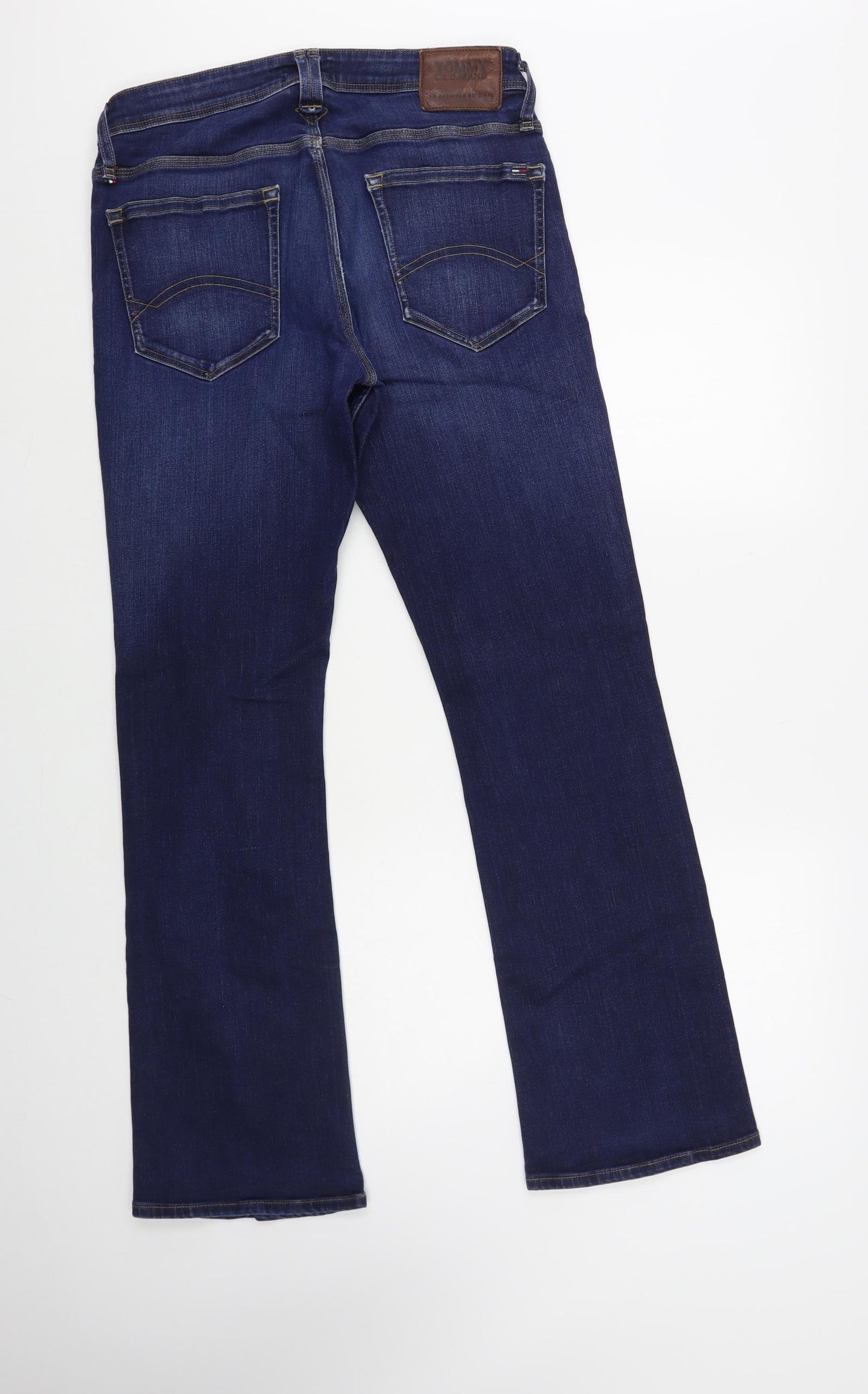 Tommy Jeans Womens Blue Cotton Bootcut Jeans Size 32 in L32 in Regular Button