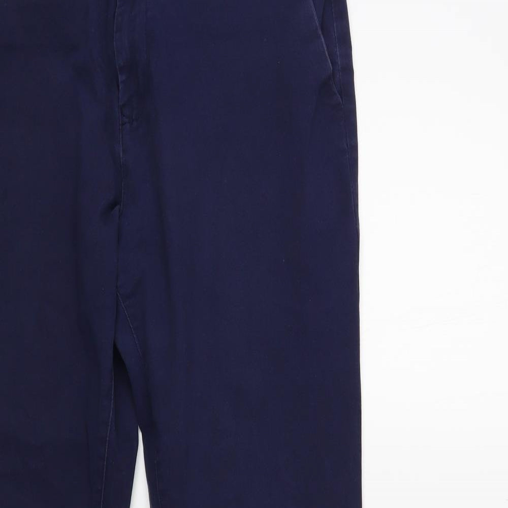 NEXT Mens Blue Cotton Chino Trousers Size 34 in L31 in Regular Button