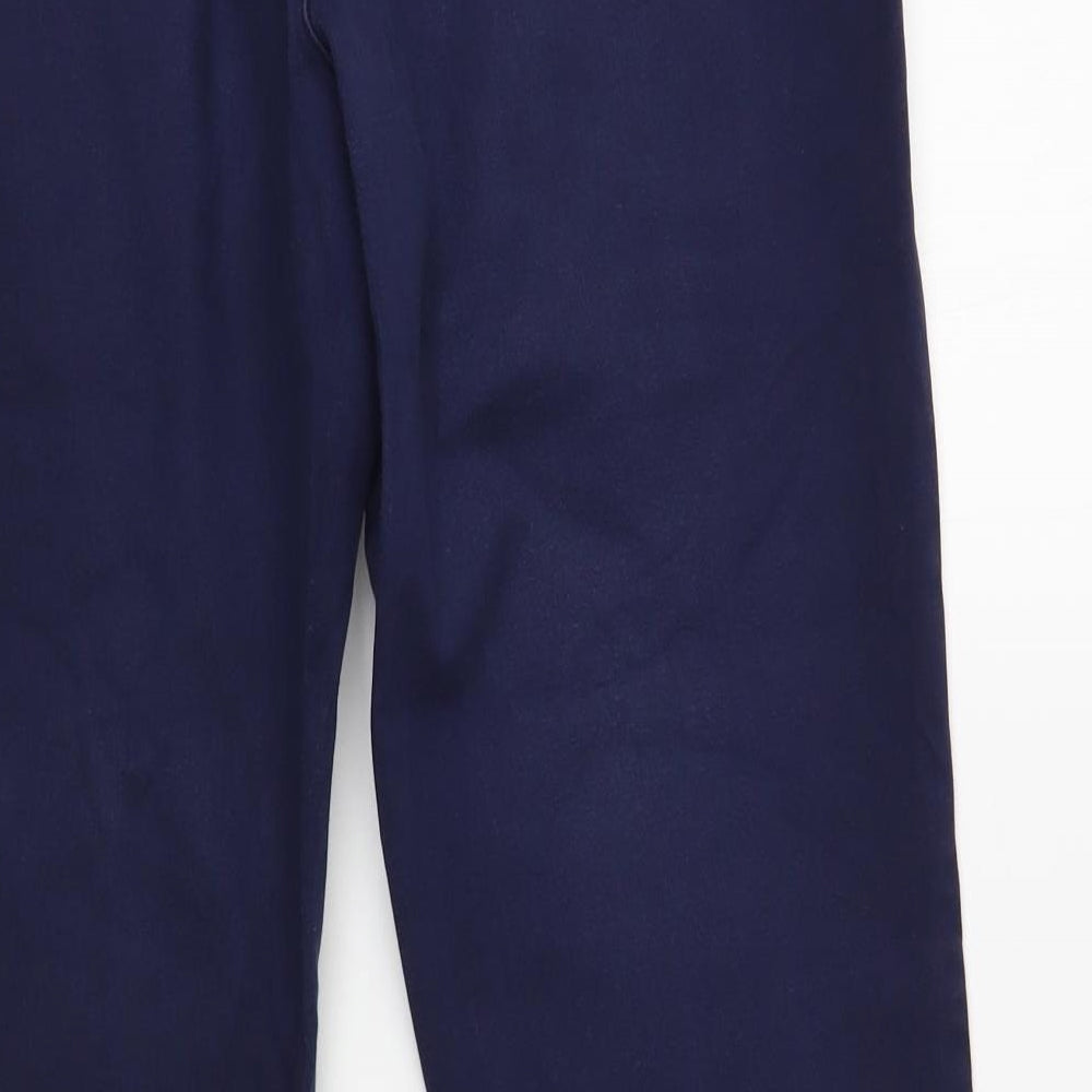 NEXT Mens Blue Cotton Chino Trousers Size 34 in L31 in Regular Button