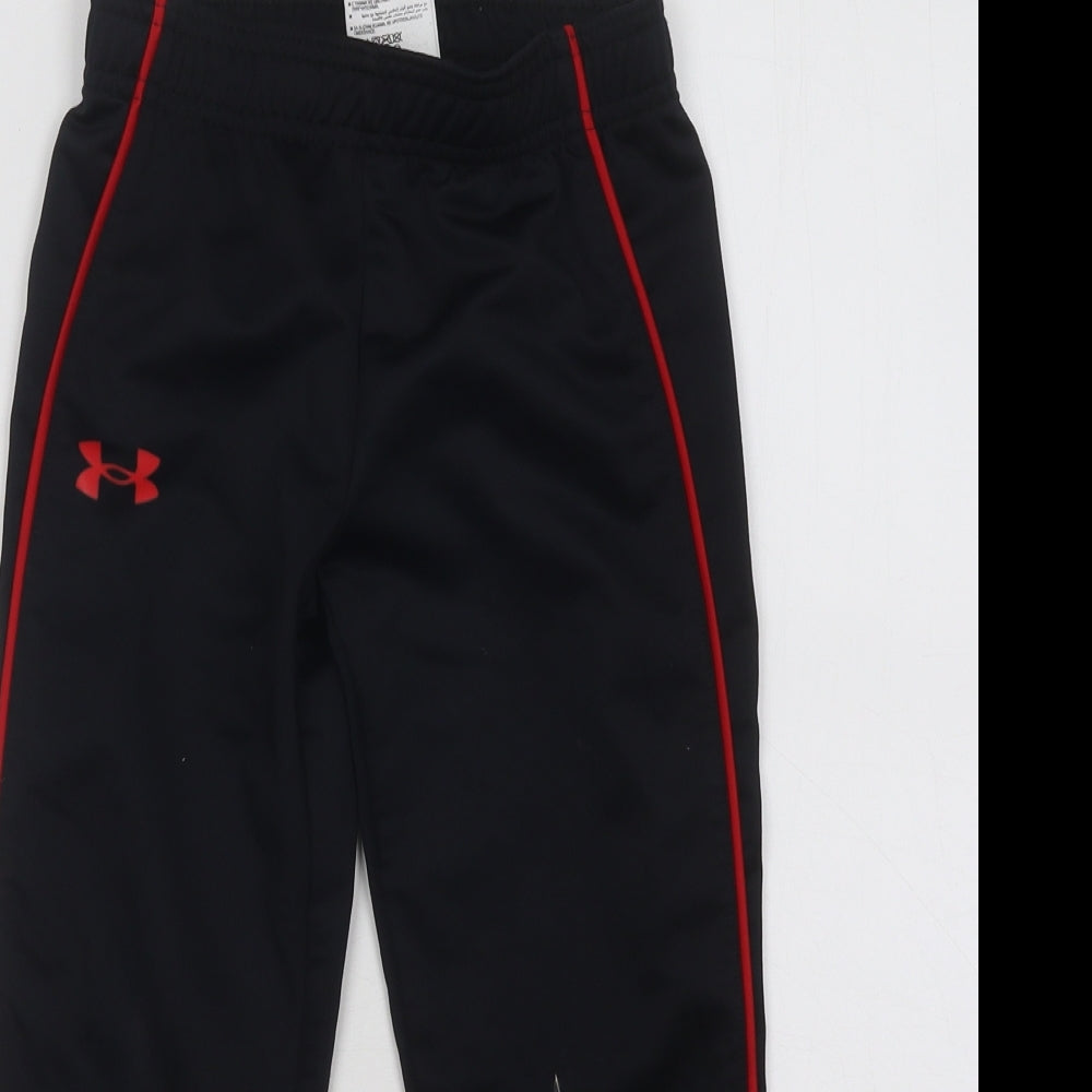Under armour Boys Black Polyester Jogger Trousers Size 5-6 Years Regular Drawstring