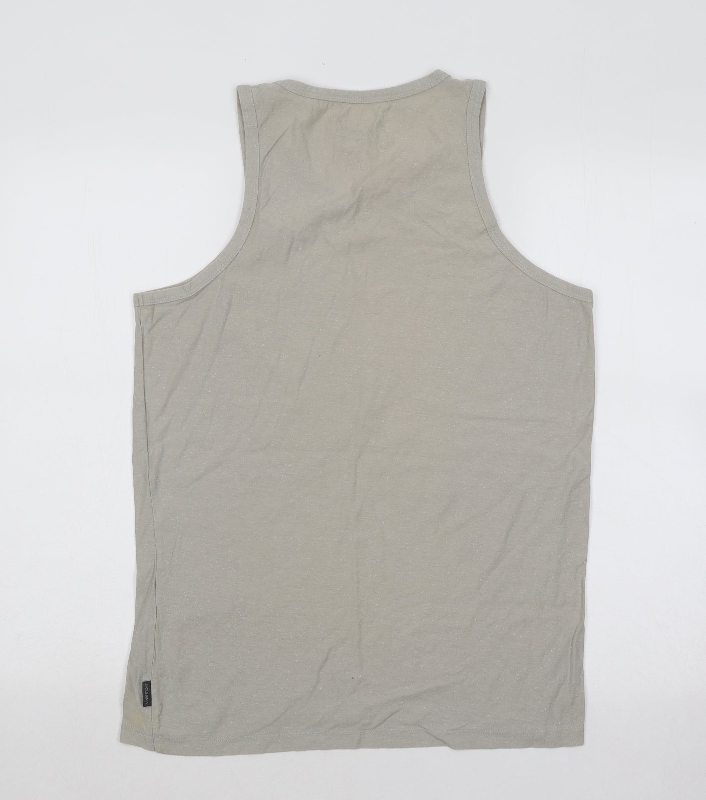 JACK & JONES Mens Grey Cotton T-Shirt Size M Round Neck