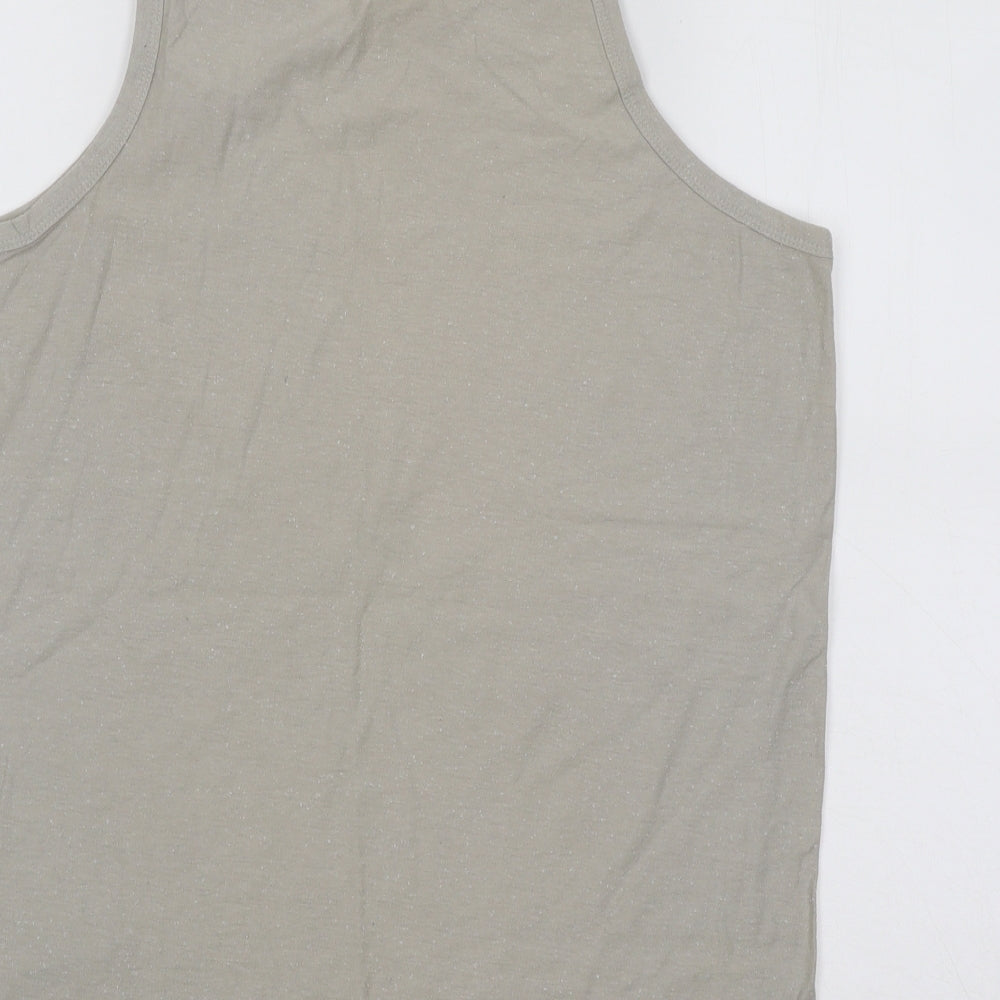 JACK & JONES Mens Grey Cotton T-Shirt Size M Round Neck