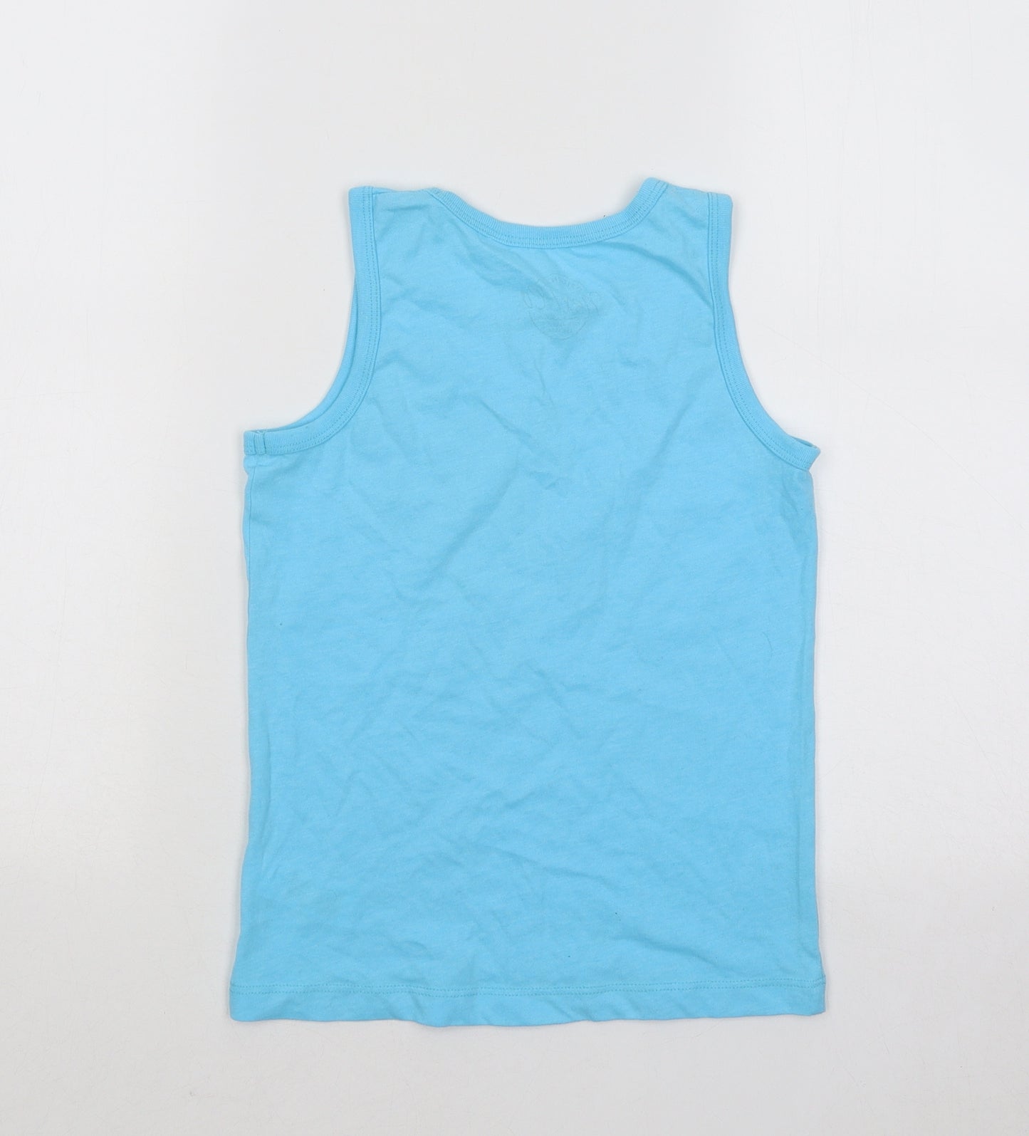 NEXT Boys Blue Cotton Basic Tank Size 7 Years Round Neck Pullover