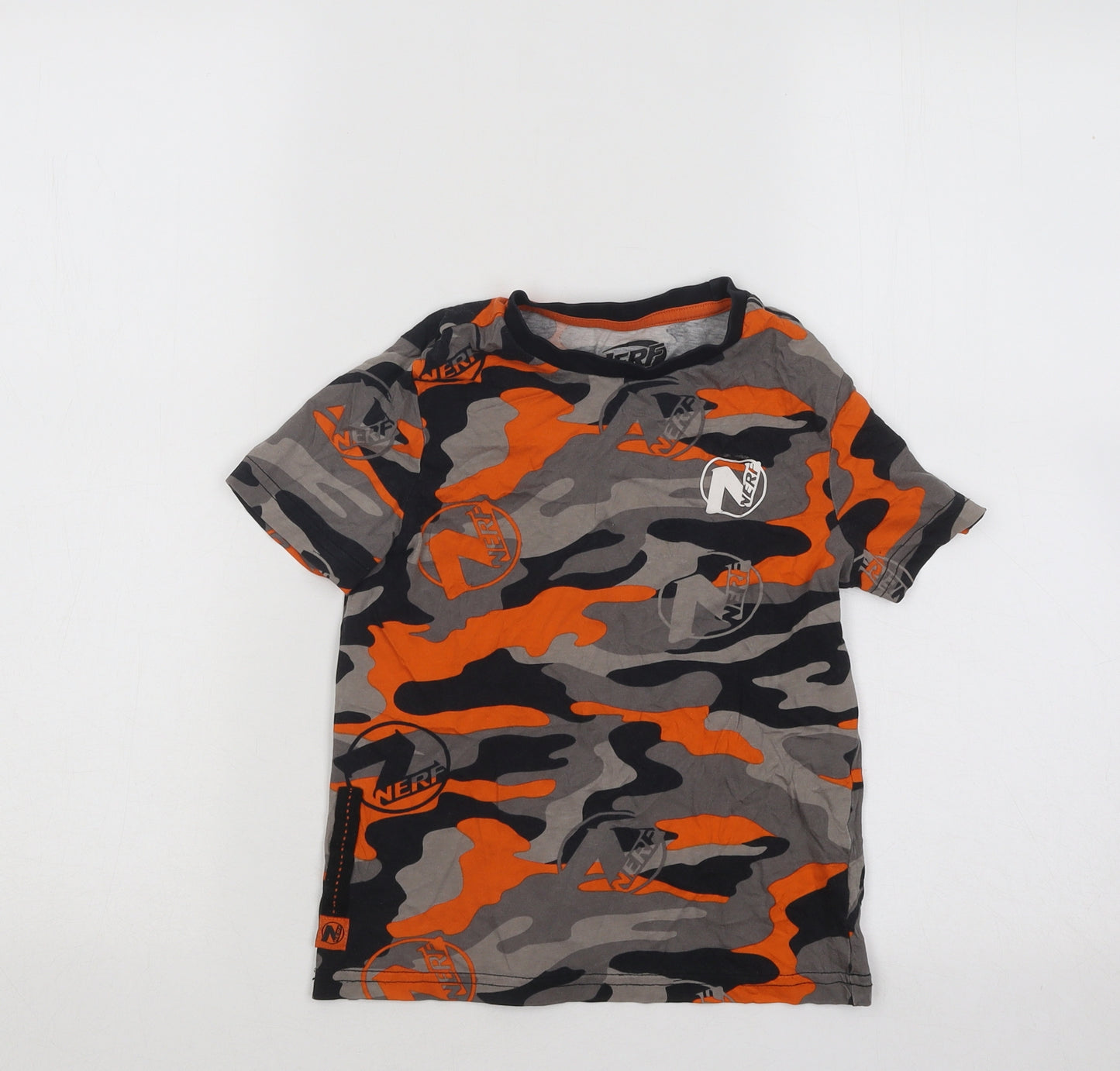 F&F Boys Multicoloured Camouflage Cotton Basic T-Shirt Size 5-6 Years Round Neck Pullover - Nerf