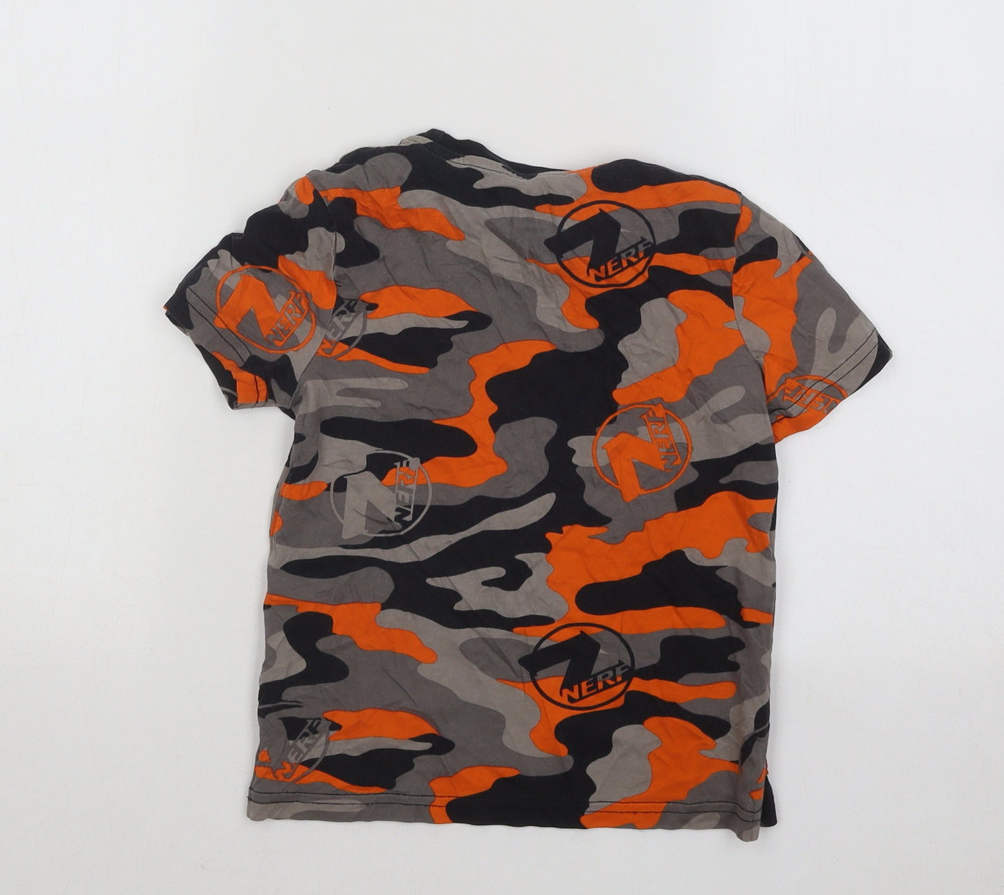 F&F Boys Multicoloured Camouflage Cotton Basic T-Shirt Size 5-6 Years Round Neck Pullover - Nerf