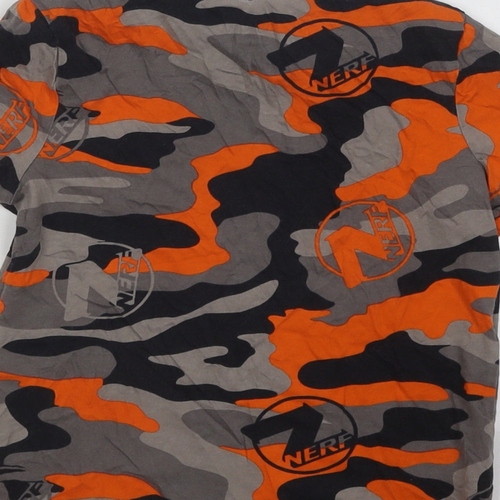 F&F Boys Multicoloured Camouflage Cotton Basic T-Shirt Size 5-6 Years Round Neck Pullover - Nerf