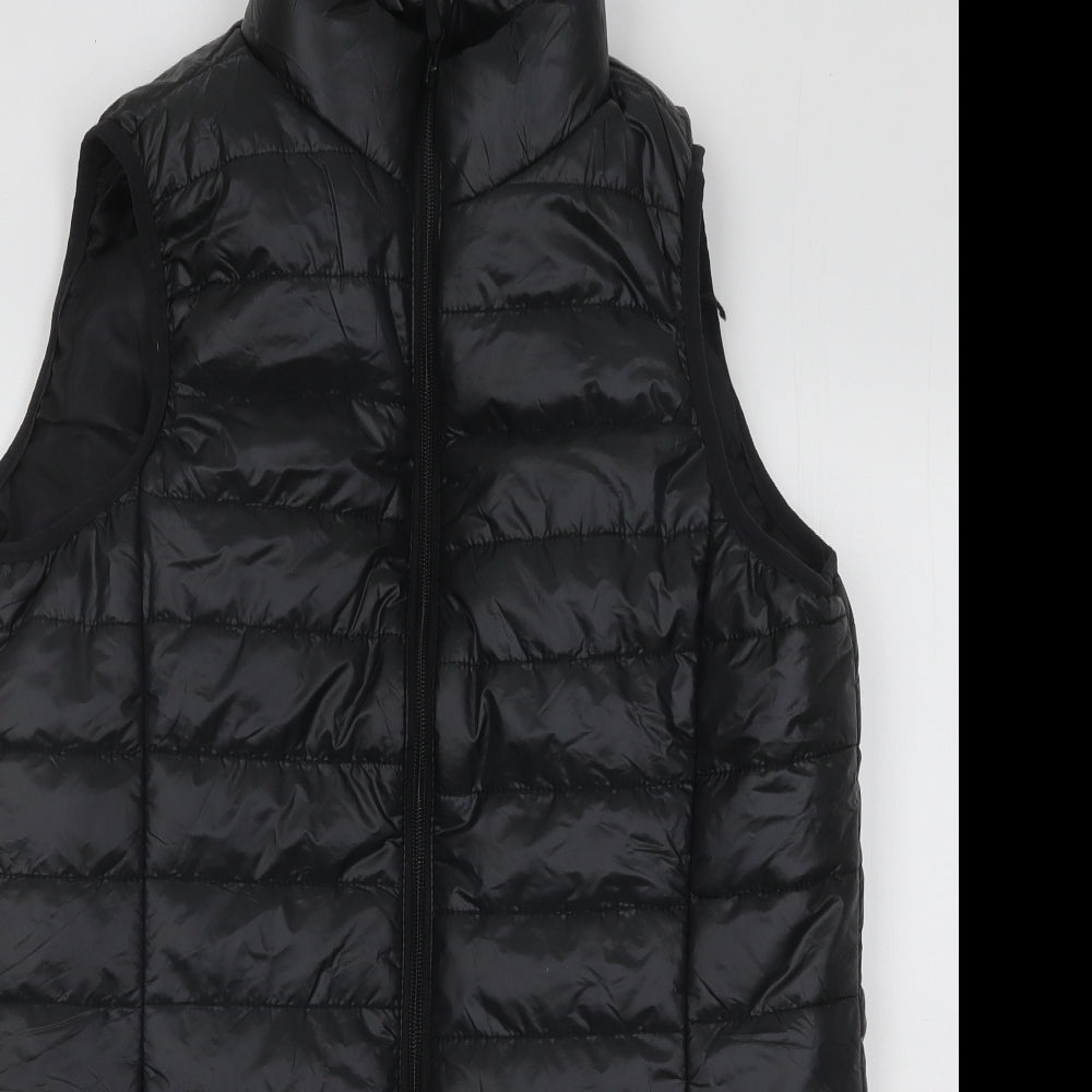Boohoo Womens Black Puffer Jacket Coat Size 10 Zip