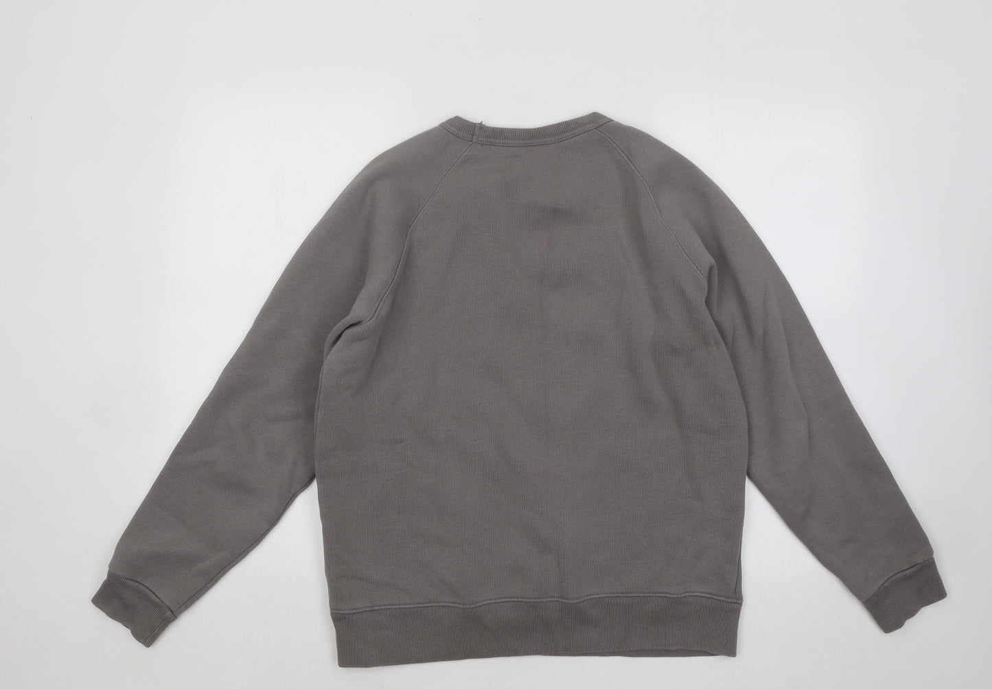 Zara Mens Grey Cotton Pullover Sweatshirt Size S